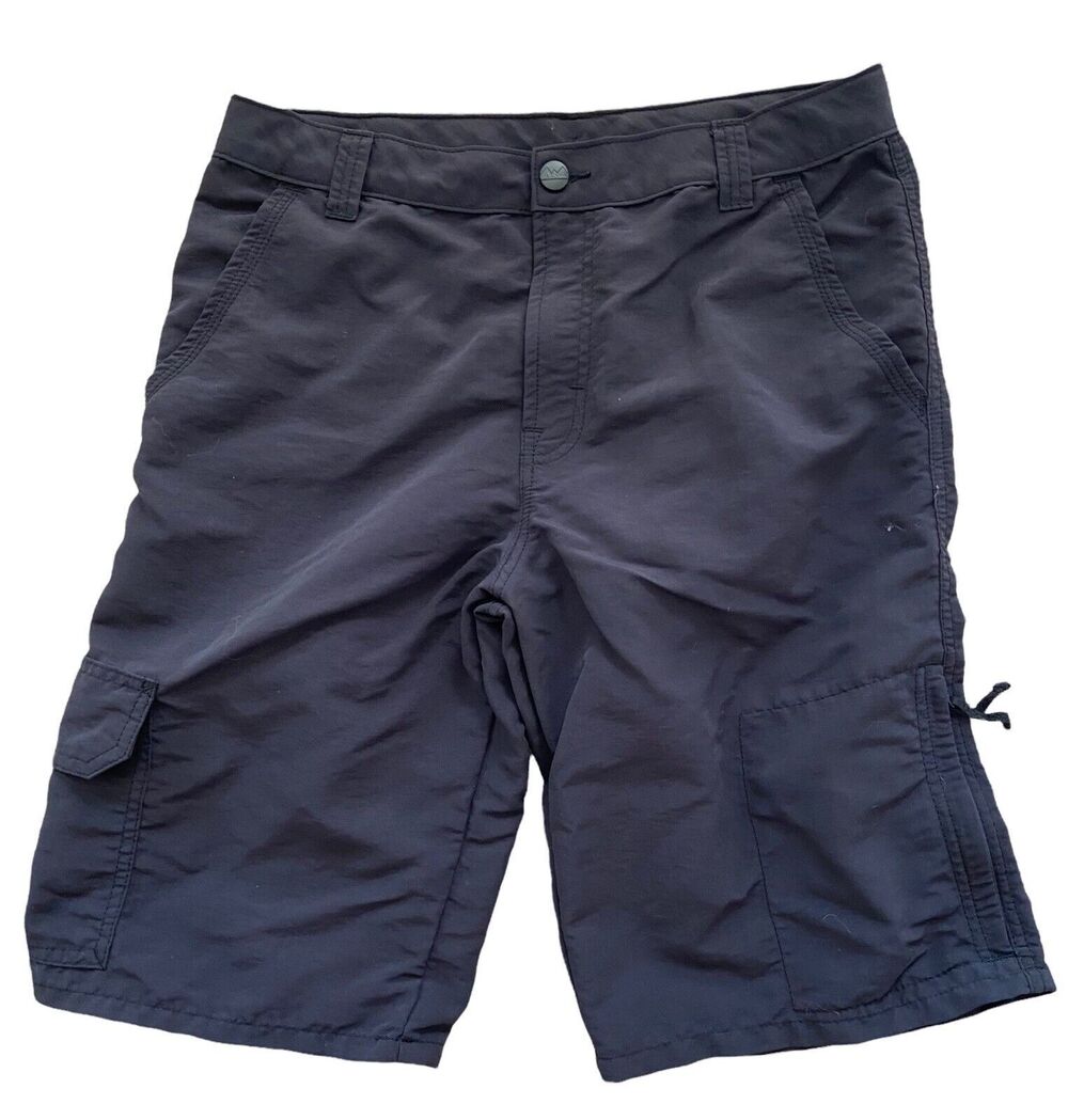 Unbranded Shorts Boys Black Nylon  Zip Pocket Adjustable Waist Travel Quick Dry